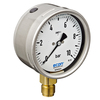 Rohrfedermanometer Typ 1415 Edelstahl/Glas R100 Messbereich -1 - 0 bar Prozessanschluss Messing 1/2" BSPP